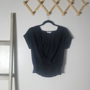 NINE WEST WOMEN'S BLACK V-NECK BLOUSE SIZE XS